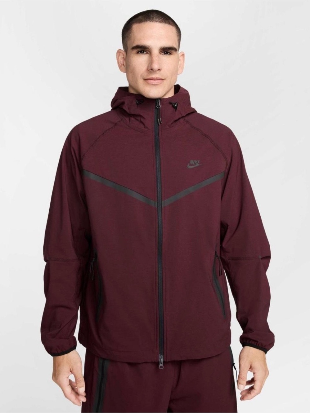 ⚡️Nike Men’s Tech Full Sip Maroon Hooded Jacket